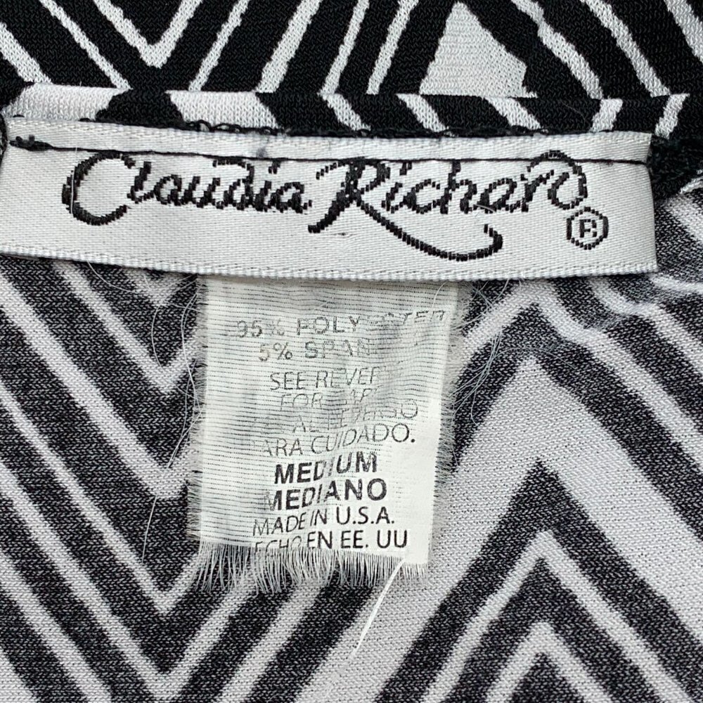 🎉Claudia Richard Black & White Chevron Print Top - Picture 4 of 6